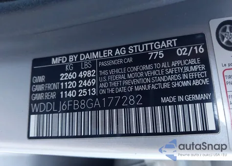 2016 Mercedes-Benz Cls 400 from USA, damaged, VIN WDDLJ6FB8GA177282